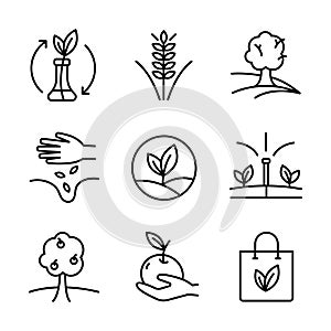 Farmer icons set. Outline set of farmer vector icons for web design isolated on white