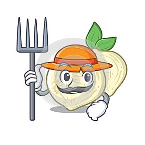 Farmer jicama with in the isolated mascot