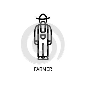 Farmer Line Icon In A Simple Style. Vector sign in a simple style isolated on a white background. 64x64 pixel.