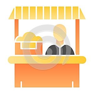 Farmer market flat icon. Seller color icons in trendy flat style. Store gradient style design, designed for web and app