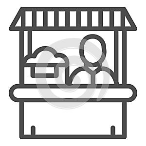 Farmer market line icon. Seller vector illustration isolated on white. Store outline style design, designed for web and