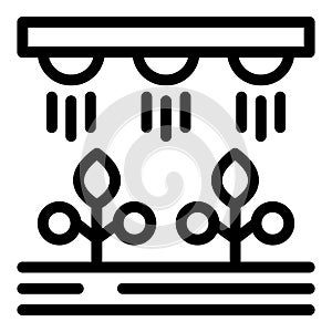 Farmer plant watering icon outline vector. People food
