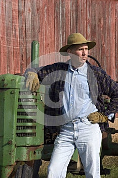Farmer Portrait with Tractor