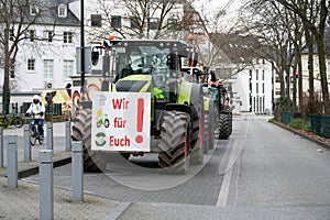 Farmer protest, denounce government plan for abolish agricultural diesel and vehicle tax exemptions, demonstration with tractors photo
