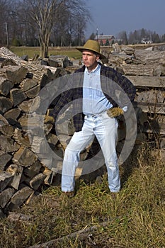 Farmer with Proud Pose