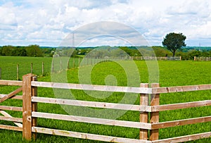 Farmer's fence around field