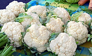 Farmer's market cauliflower display