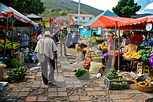 FarmerÃÂ´s market, Villa de Leyva, Colombia