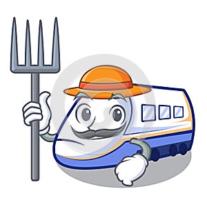 Farmer shinkansen train in the shape mascot