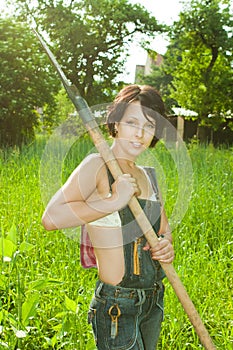 Farmer with shovel