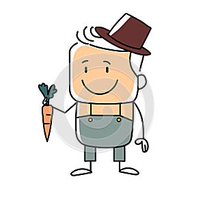 Farmer stick figure vector illustration