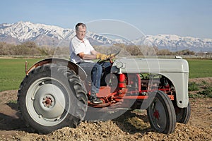 Farmer on tractor