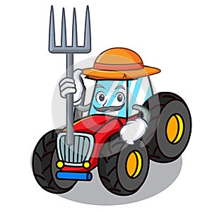 Farmer tractor character cartoon style