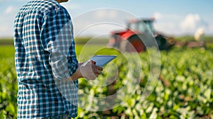 The Farmer with Tablet. AI generated