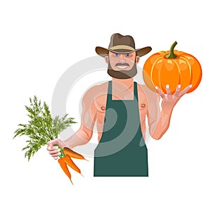 Farmer with vegetables
