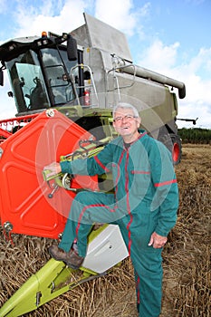 Farmer in wheat field