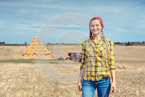 Farmer woman on her farm