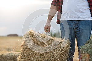 Farmer working in field