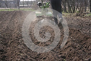 Farmer working in field