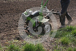 Farmer working in field