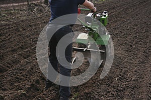 Farmer working in field