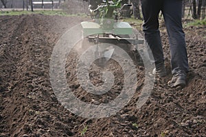 Farmer working in field