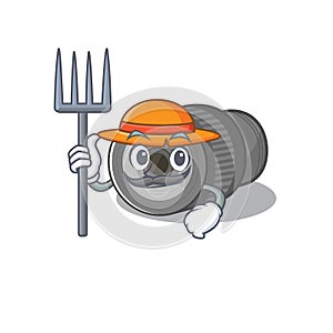 Farmer zoom lens mascot isolated with character