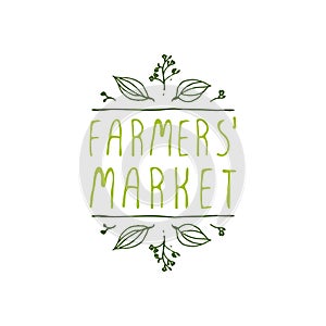 Farmers Market - product label on white background