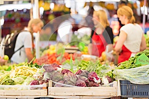 Farmers' market stall.