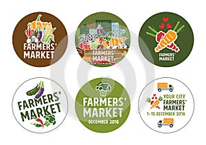 Farmers market stickers concept