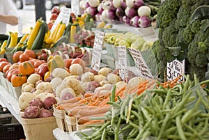 Farmers market vegetable stand