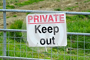 Farmers Private Keep Out Sign