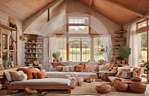 Farmhouse architecture of rustic emphasis barn copse coffee table abreast blah daybed with terra cotta pillows adjoin atramentous