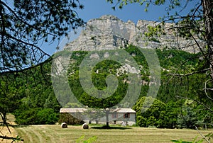 Farmhouse with Les Trois Becs in the background