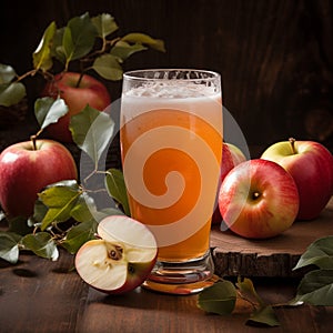 Farmhouse natural apple cider. Freshness, inspiration, mood, authenticity, tradition. AI generated