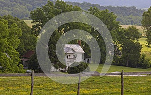 Farmhouse in rural country landscapes in Tennessee