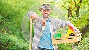 Farming and agriculture cultivation. Garden equipment. muscular ranch man in cowboy hat. Eco farm. Harvest. sexy farmer