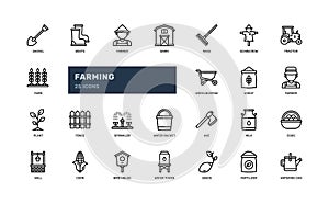 Farming agriculture farm nature plant harvesting detailed outline icon. simple vector illustration