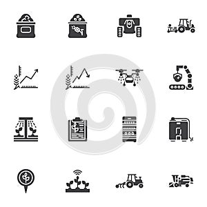 Farming and agriculture vector icons set