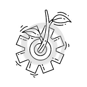 Farming agronomy icon. hand drawn icon set, outline black, doodle icon, vector icon