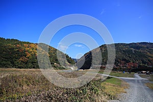 Farming field landscape near kyoto, japan- Kameoka shi