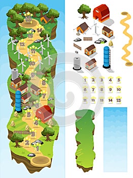 Farming Game Map Vector Graphic