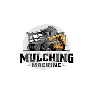 farming, garden and forestry mulching machine logo vector