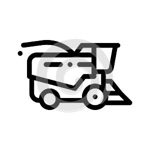 Farming Harvester Vehicle Vector Thin Line Icon