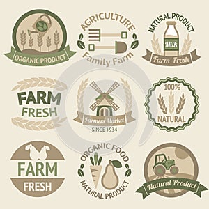 Farming harvesting and agriculture labels