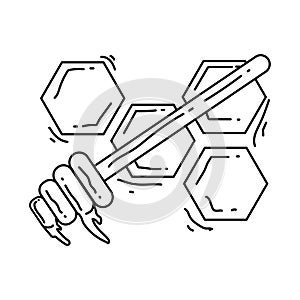 Farming honey icon. hand drawn icon set, outline black, doodle icon, vector icon