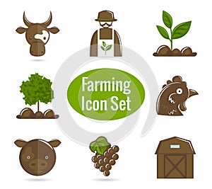 Farming icon set