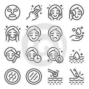 Farming icons set vector illustration. Contains such icon as agriculture, planting, fertilizer, fence and more. Expanded Stroke