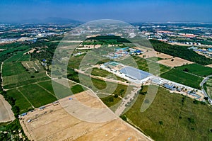 Farming and industrial estate Aerial photo