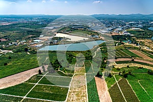 Farming industrial estate development Aerial photo